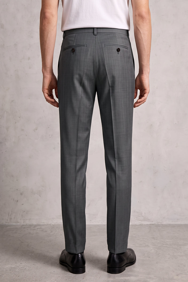 Pantaloni da completo grigi in lana merino
