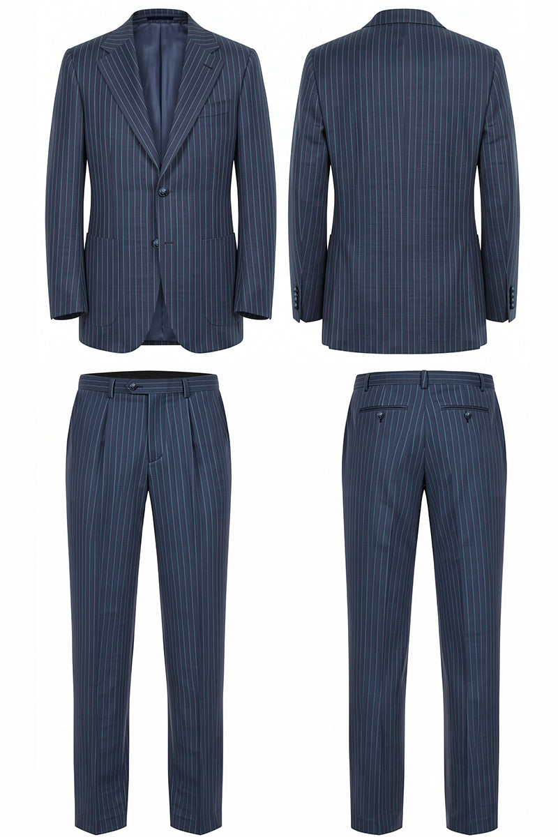 Completo blu in lana merino