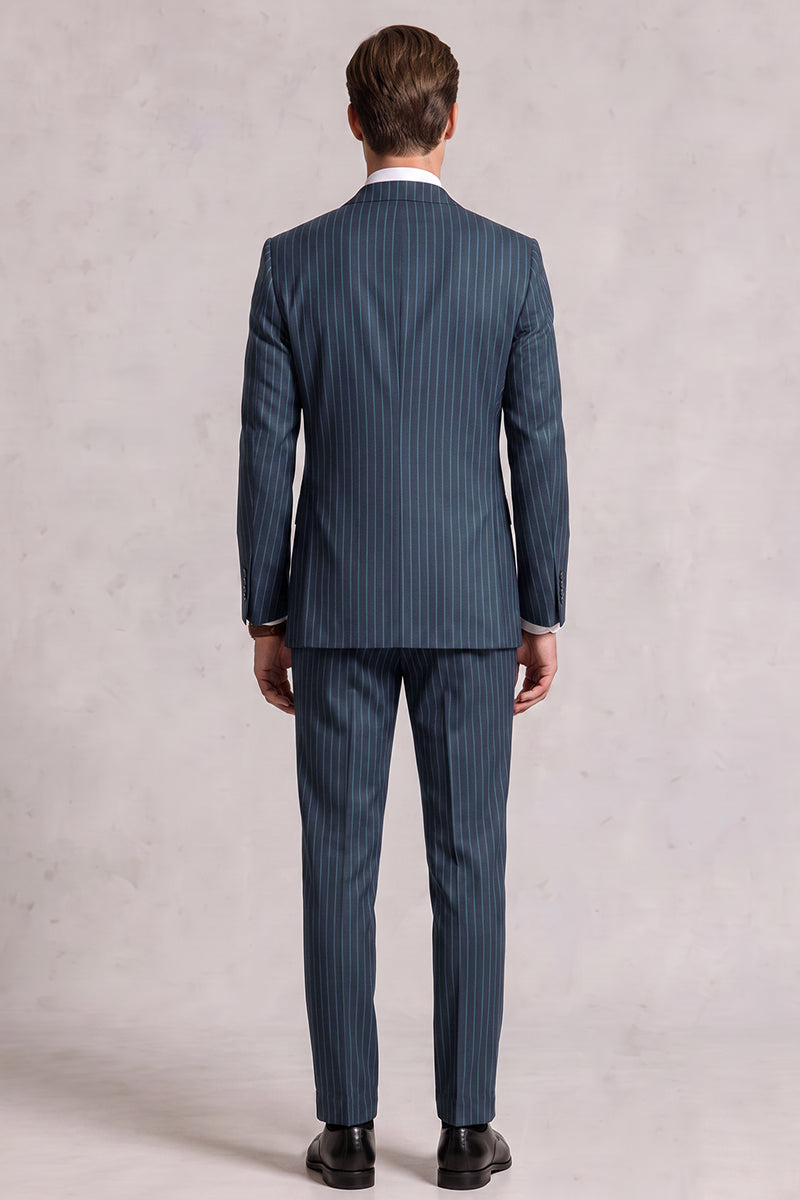 Completo blu in lana merino