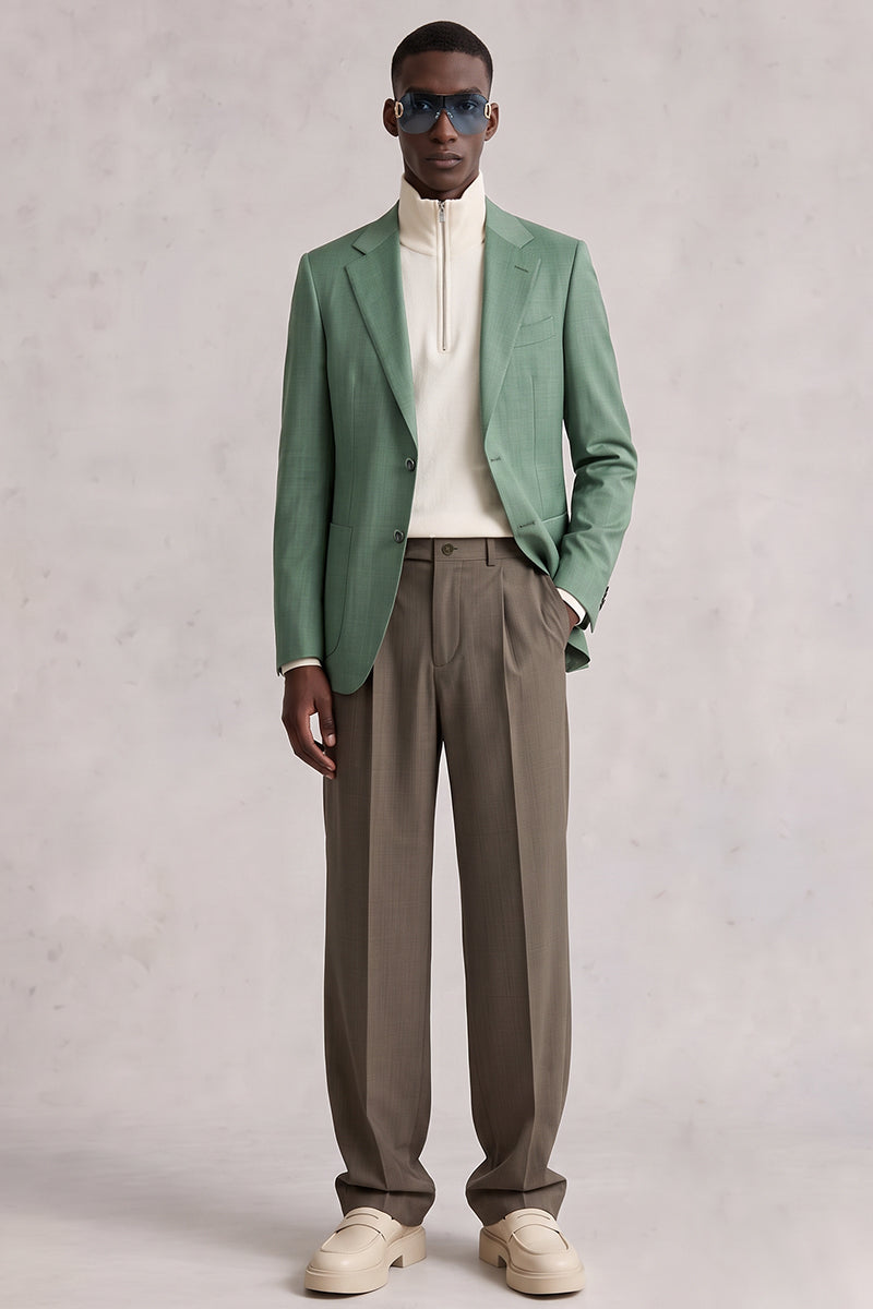 Green 50% Merino Wool Suit