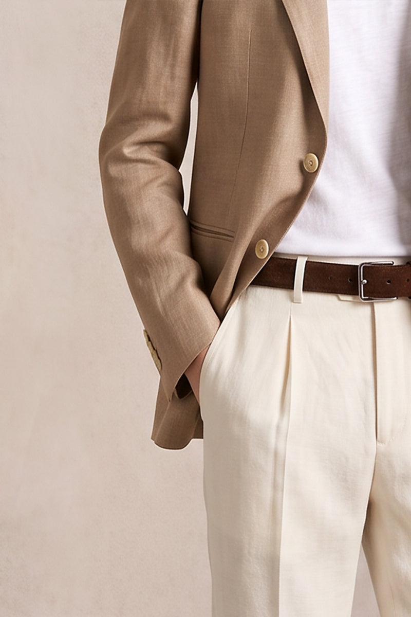 Khaki  50% Tencel Wool Suit