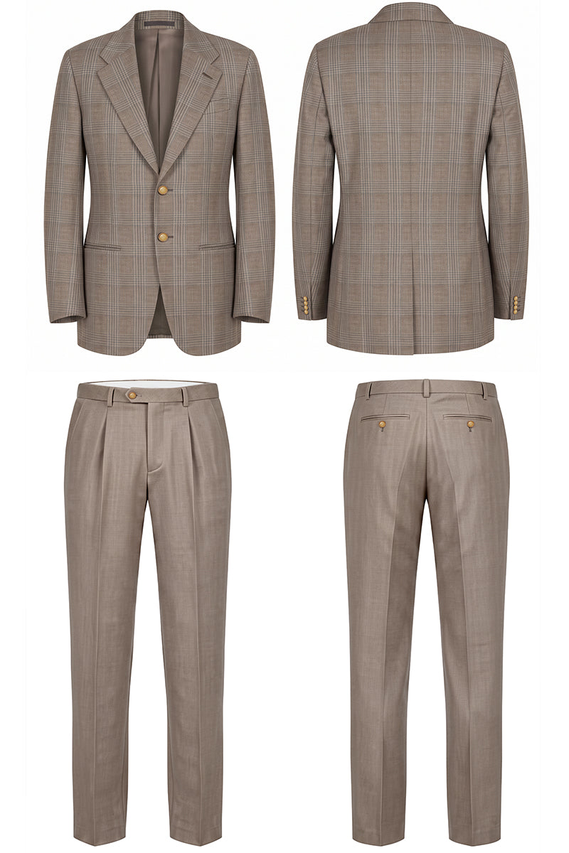 Brown 50% Merino Wool Suit