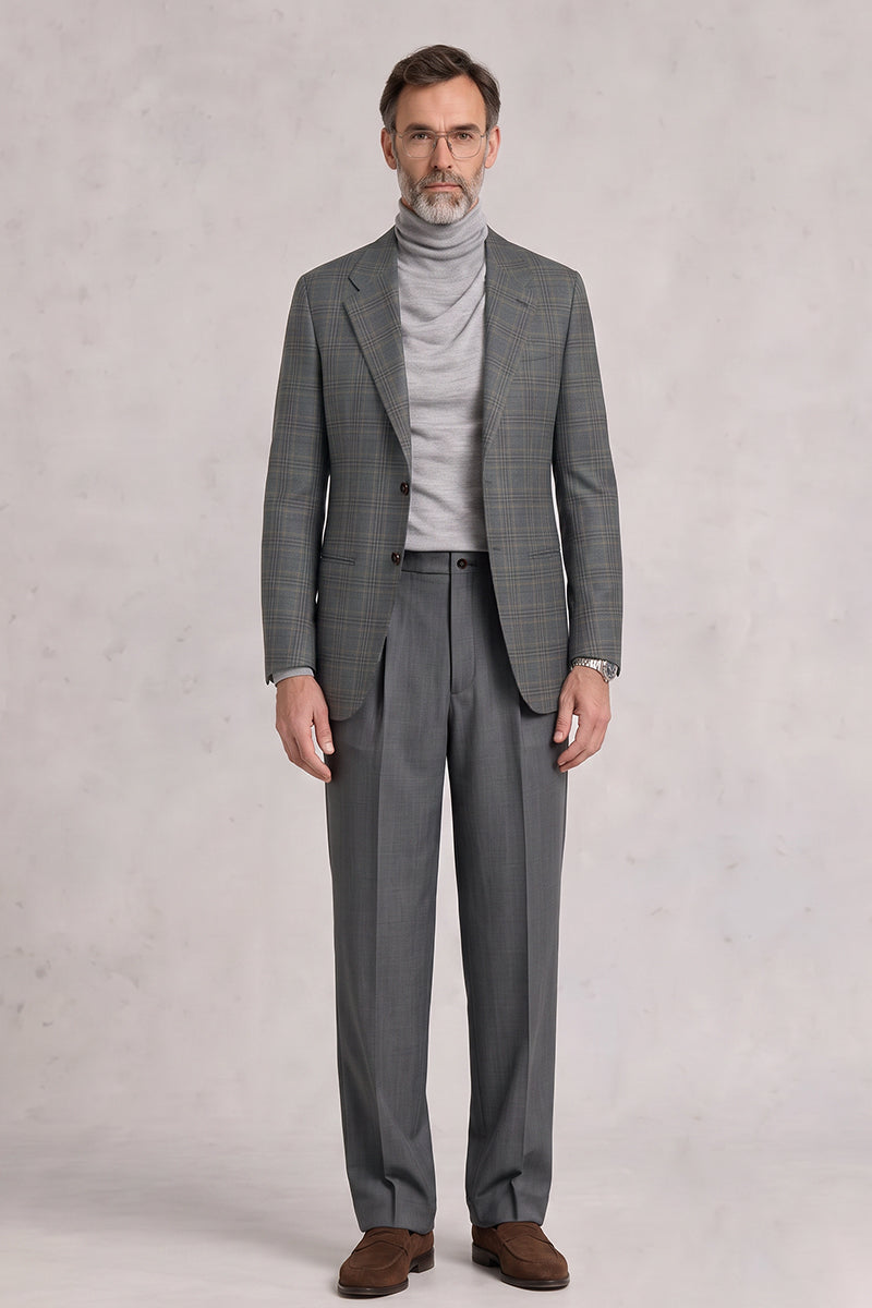 Gray 50% Merino Wool Suit