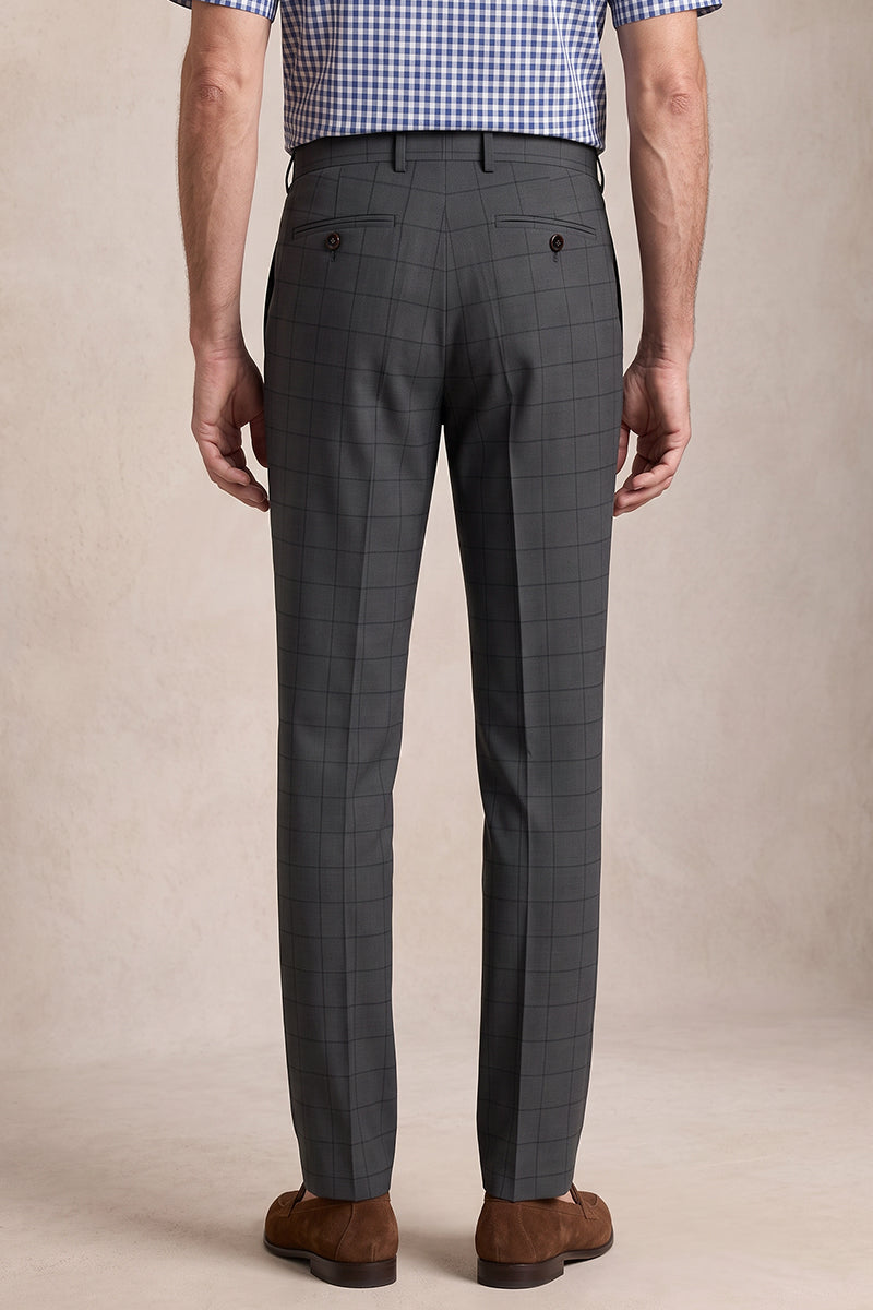 Black 100% Merino Wool Suit Trousers