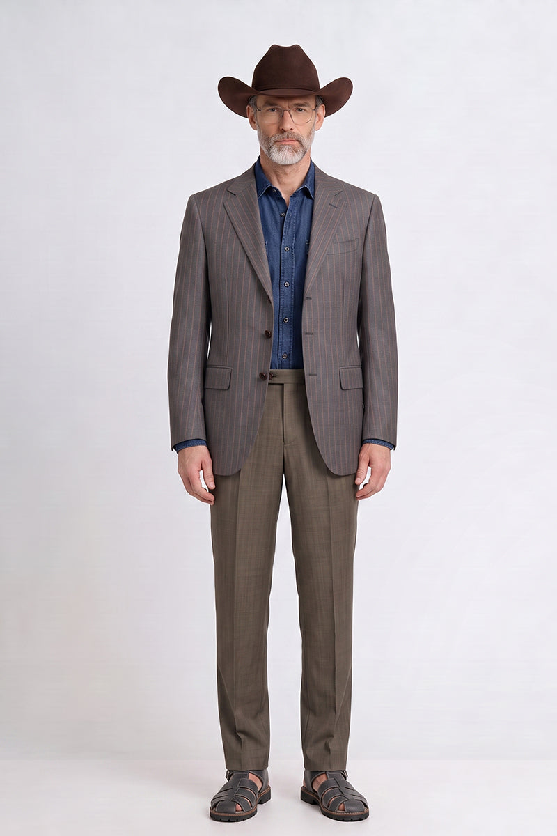 Gray 50% Merino Wool Suit