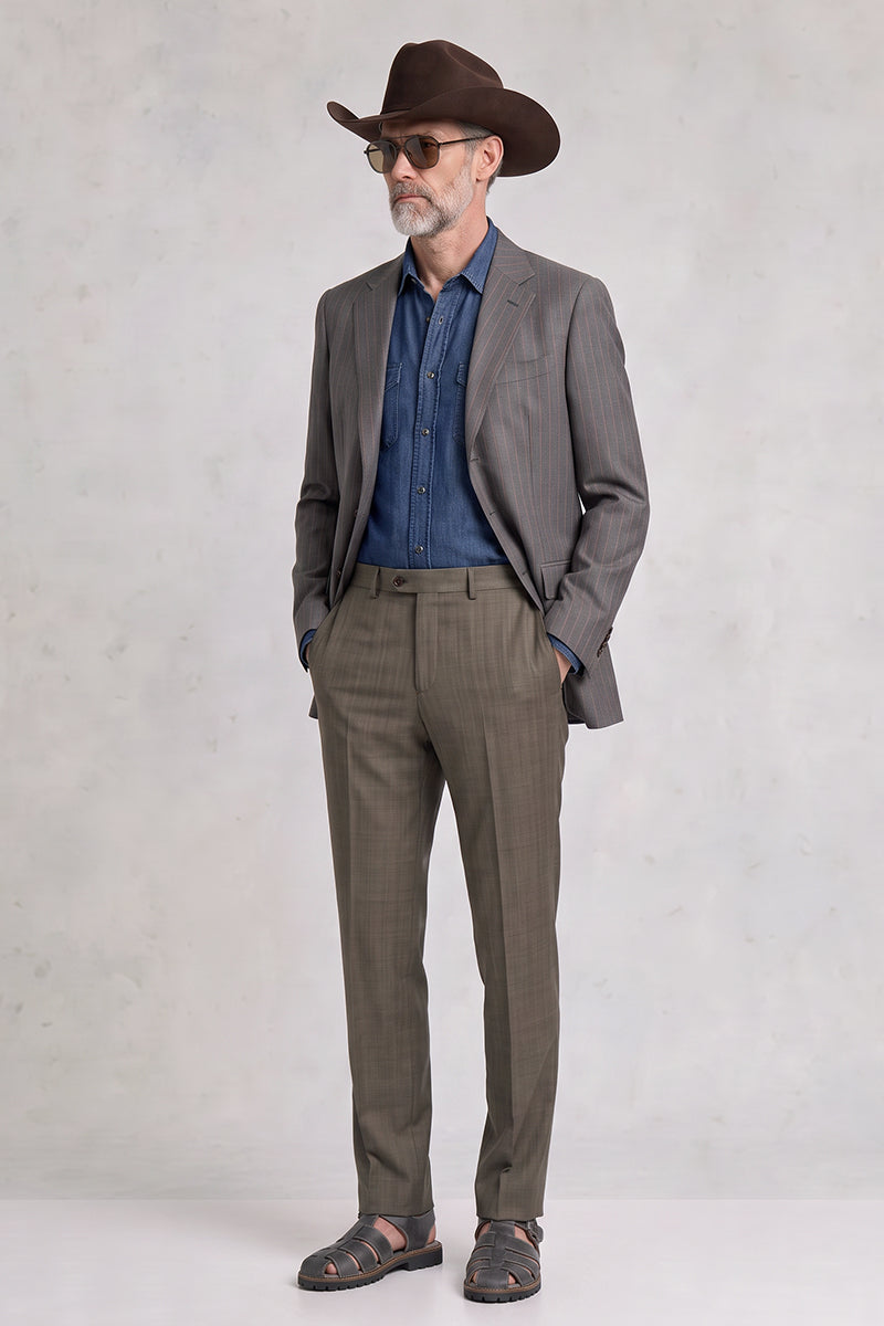 Gray 50% Merino Wool Suit
