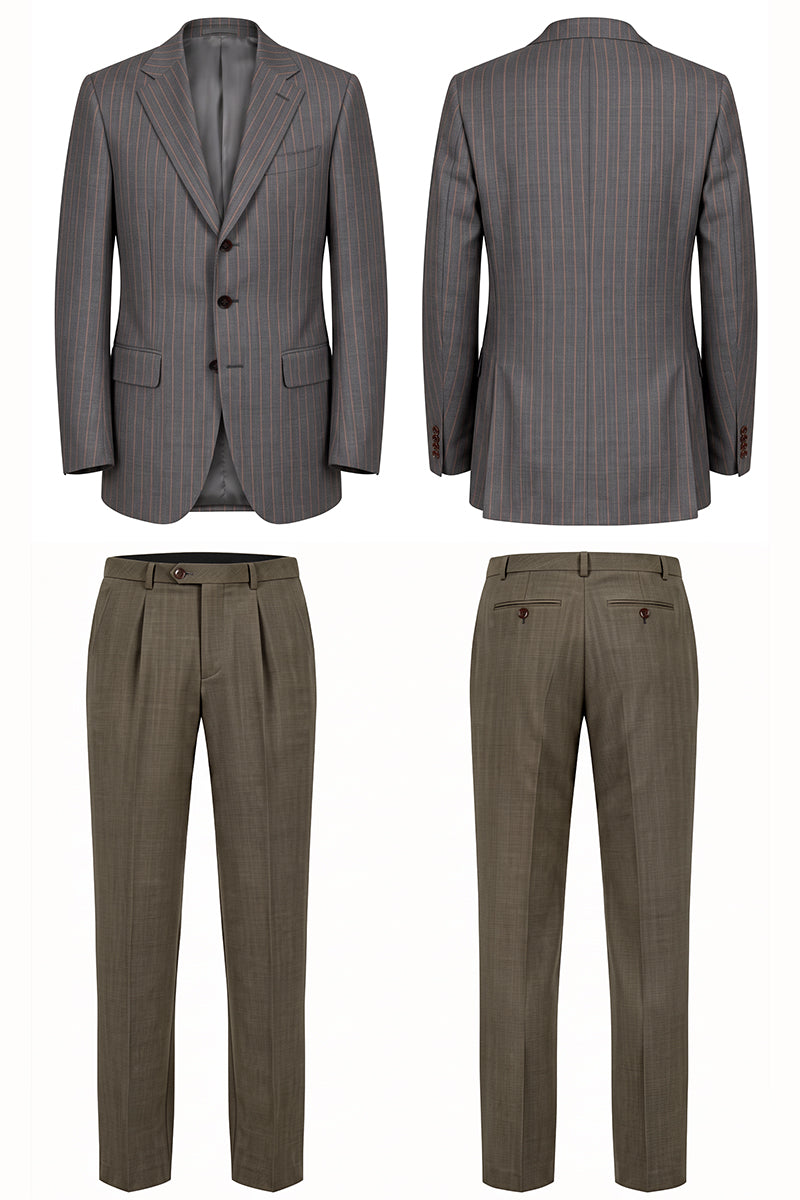 Gray 50% Merino Wool Suit
