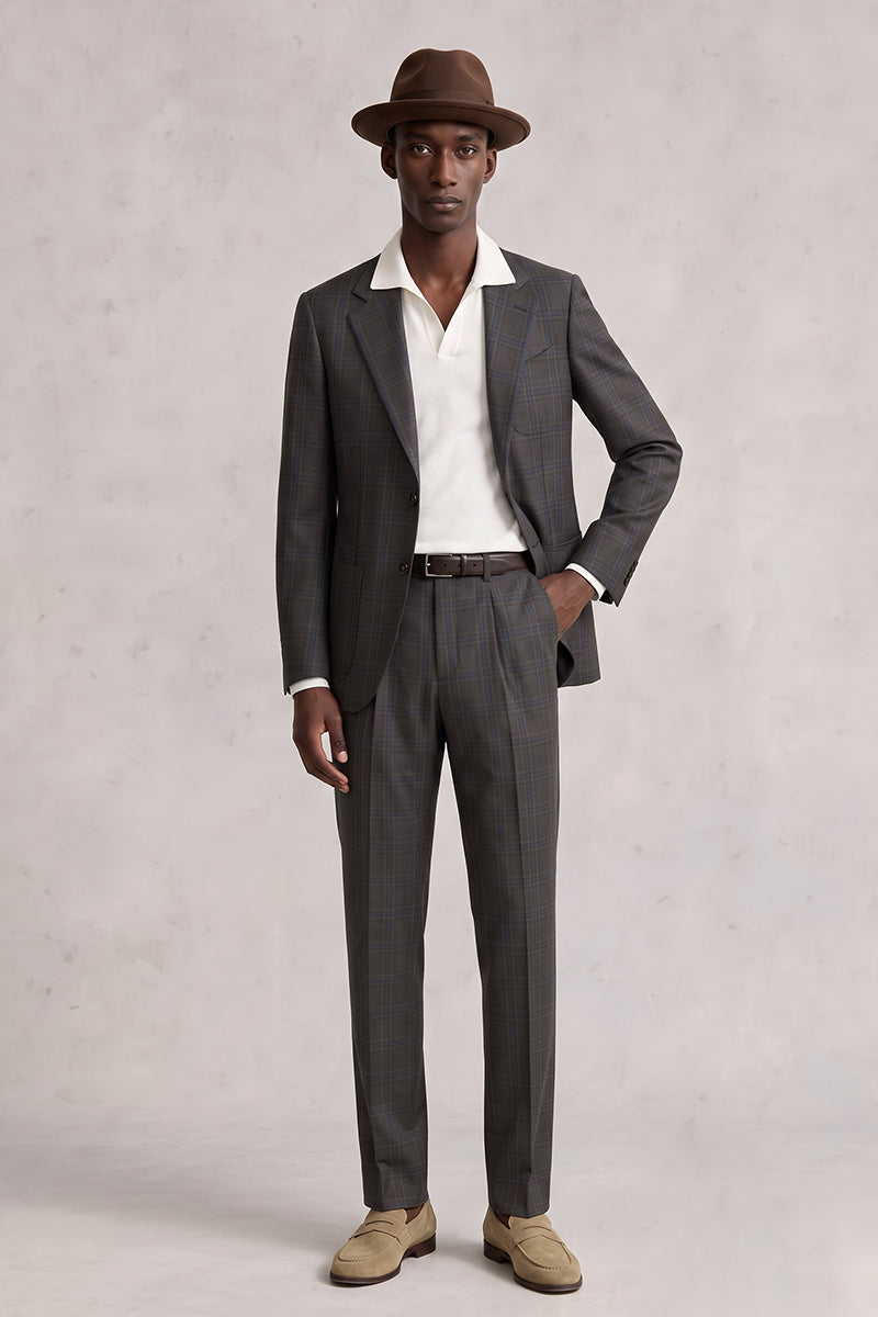 Brown 50% Merino Wool Suit