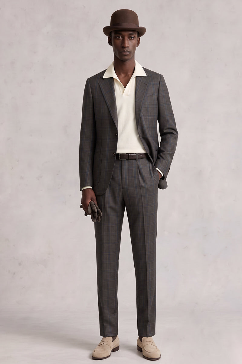 Brown 50% Merino Wool Suit
