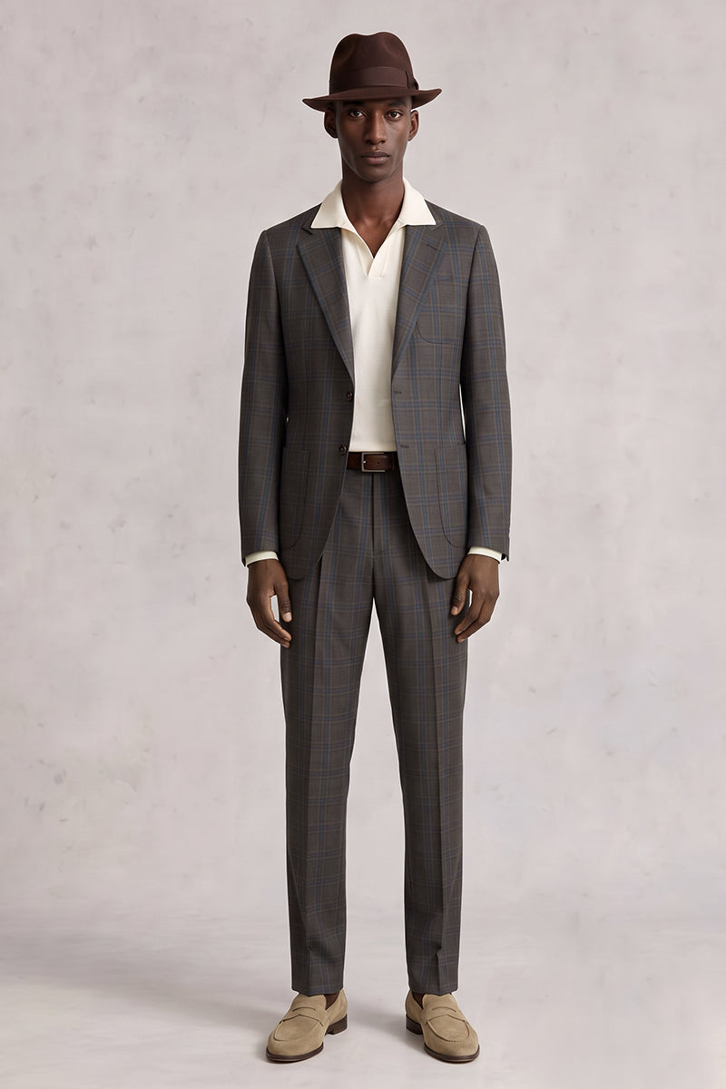 Brown 50% Merino Wool Suit