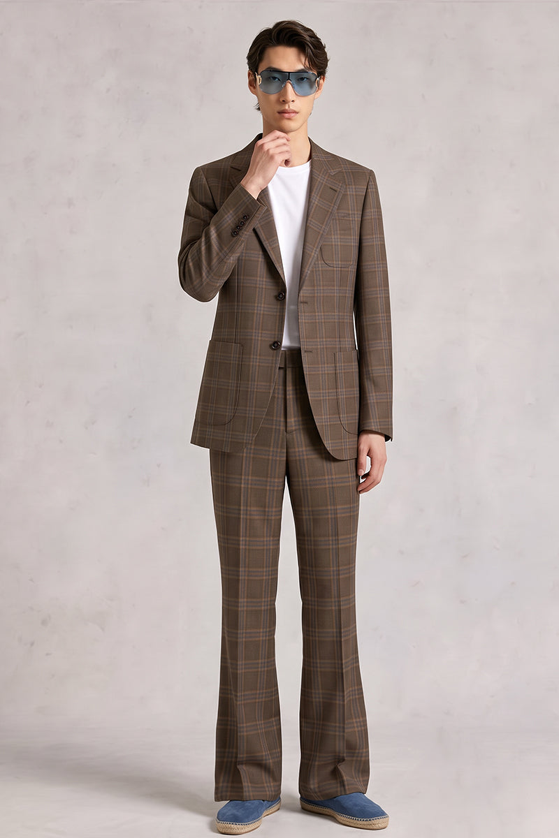Brown 50% Merino Wool Suit