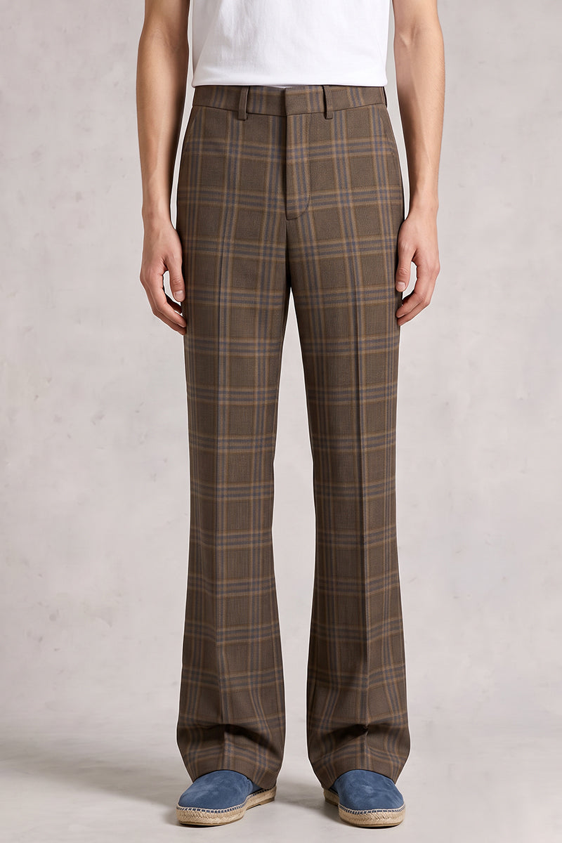 Brown 50% Merino Wool Suit Trousers
