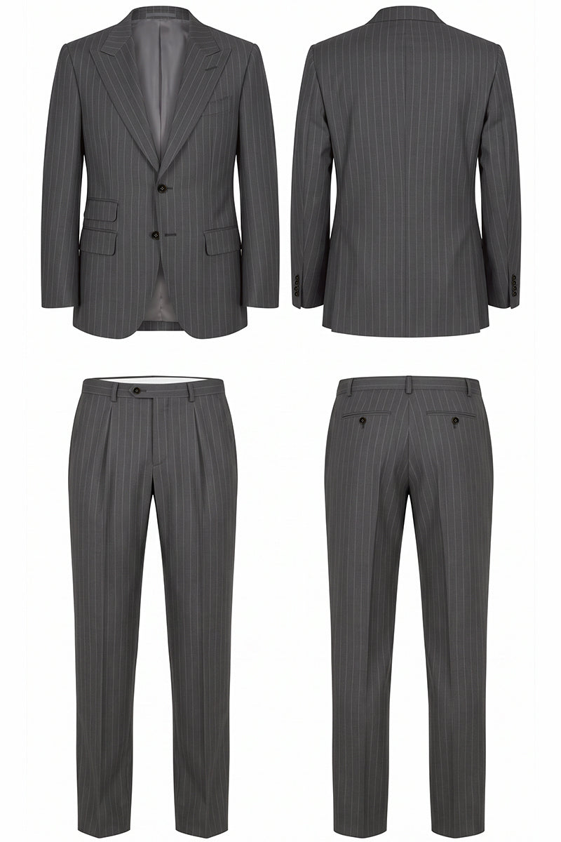 Gray 50% Merino Wool Suit