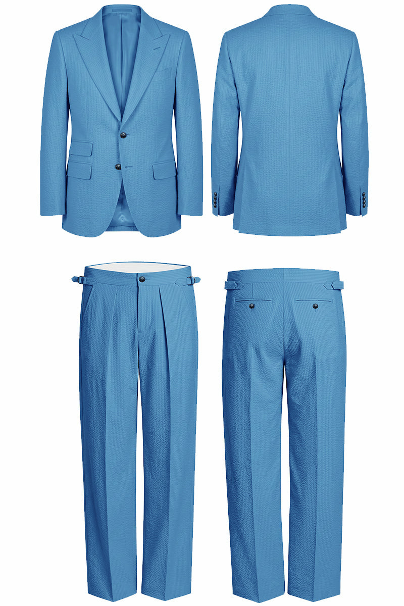 Blue 50% Merino Wool Suit
