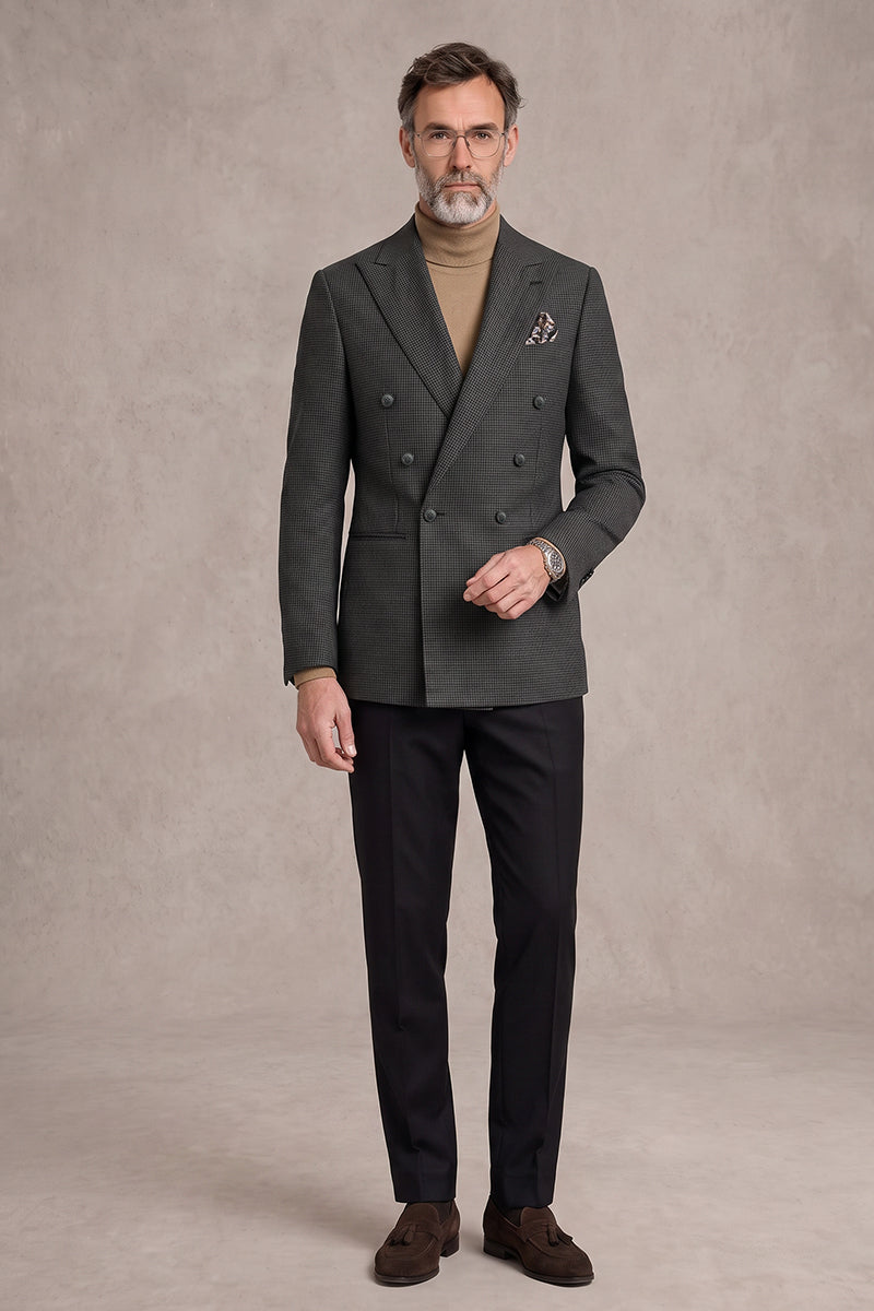 Black 52% Merino Wool Blazers