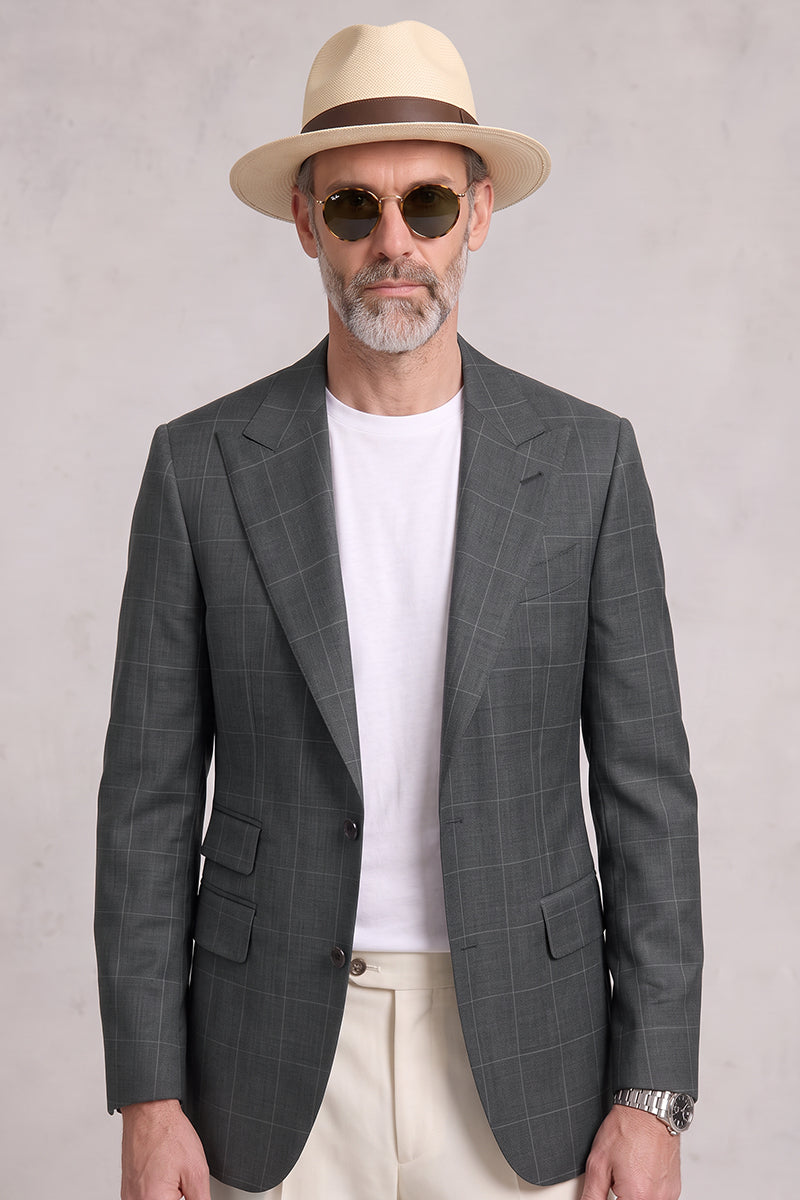 Gray 50% Merino Wool Suit