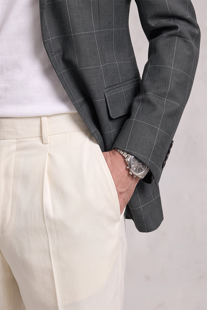Gray 50% Merino Wool Suit