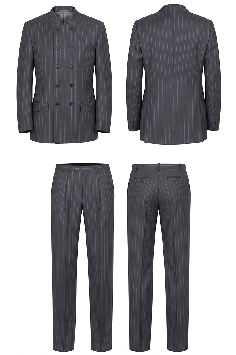 Gray 50% Merino Wool Suit