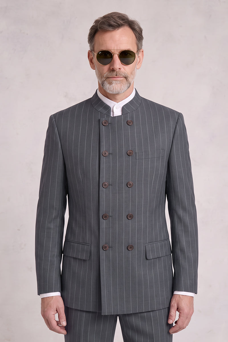 Gray 50% Merino Wool Suit