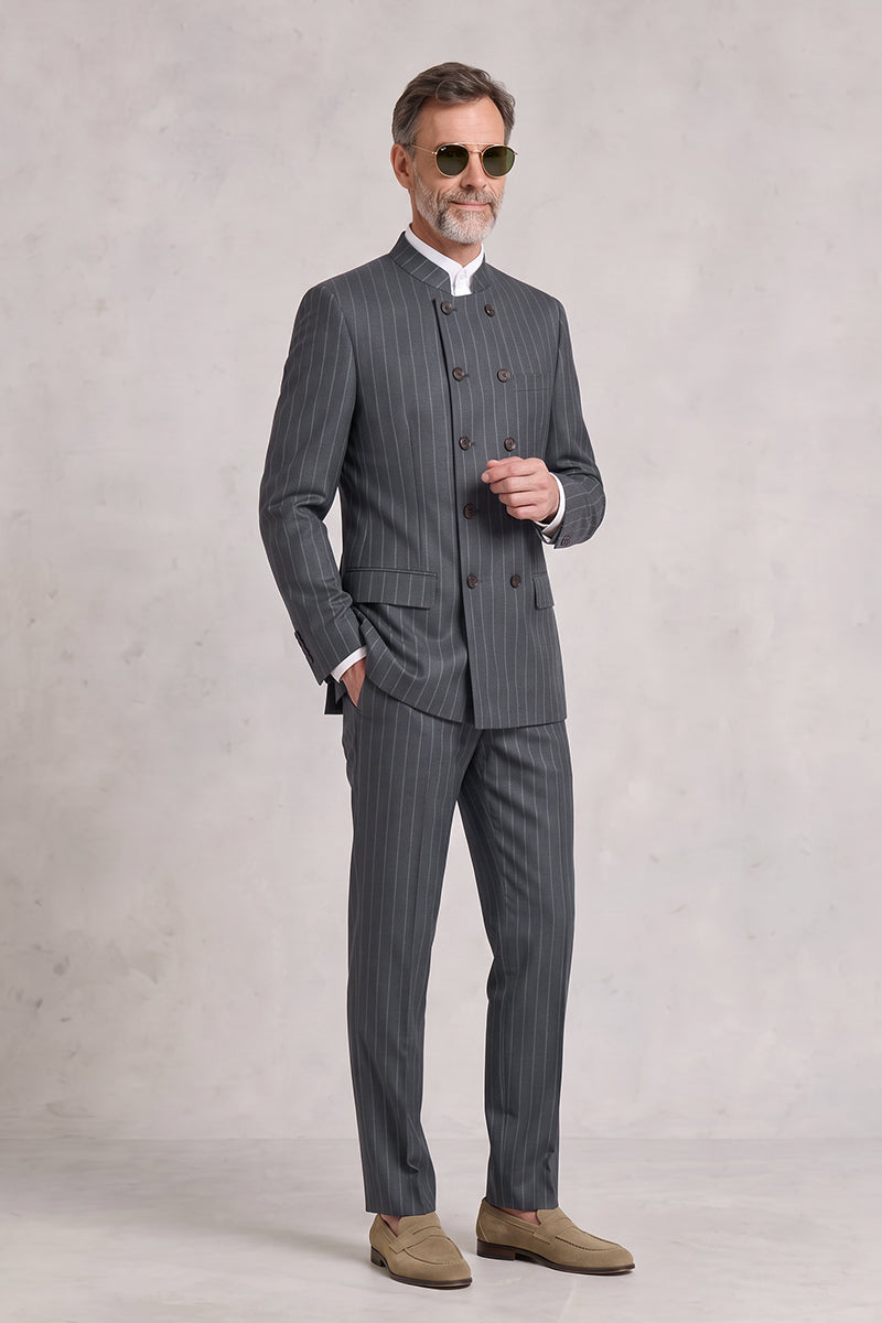 Gray 50% Merino Wool Suit