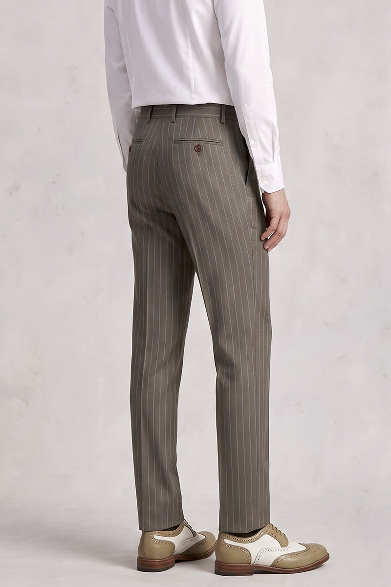 Brown 50% Merino Wool Suit Trousers