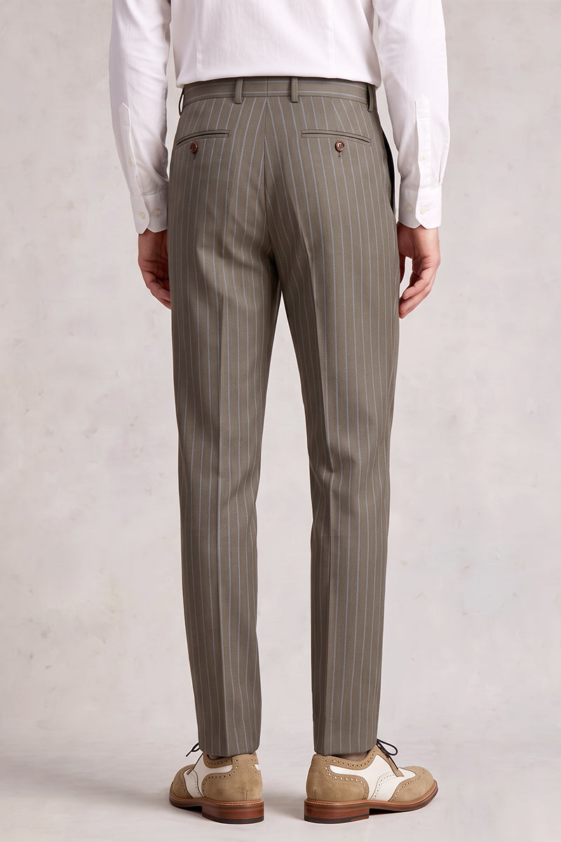Pantaloni da completo marroni in lana merino