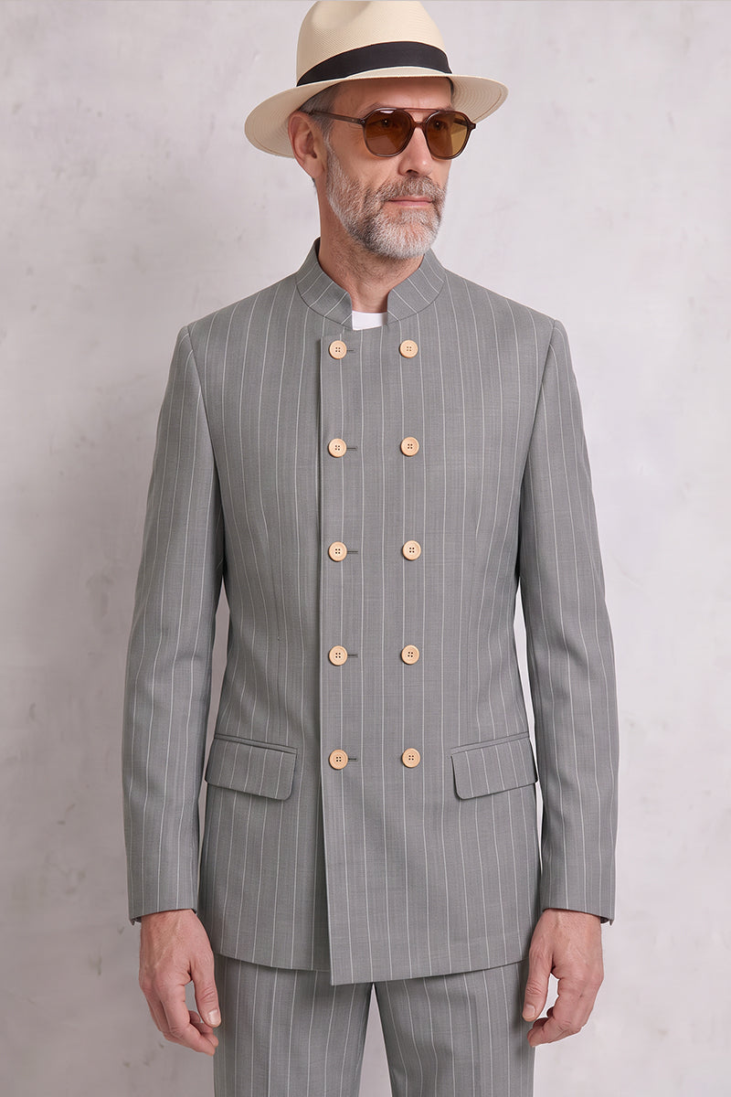 Gray 50% Merino Wool Suit