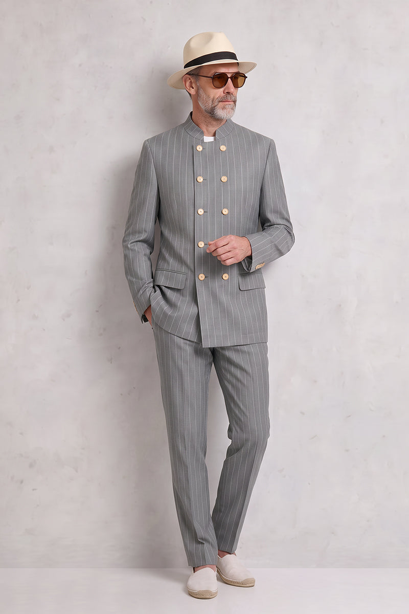 Gray 50% Merino Wool Suit