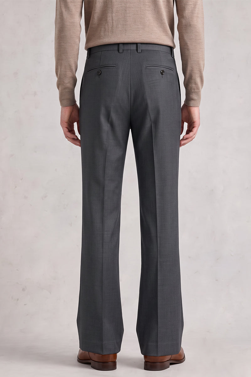 Pantaloni da completo grigi in lana merino