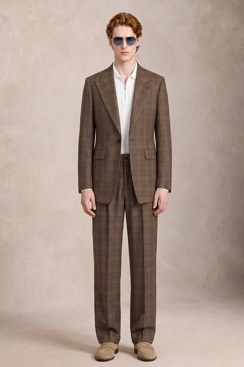 Brown 50% Merino Wool Suit