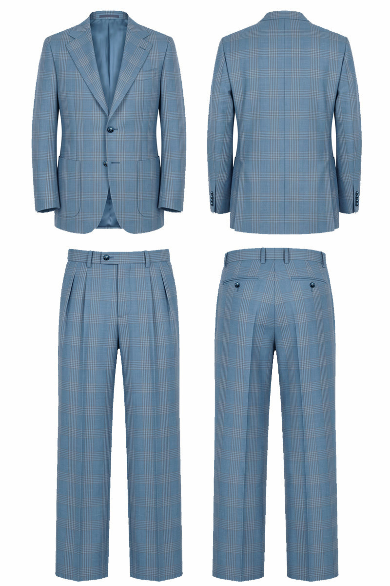 Blue 50% Merino Wool Suit