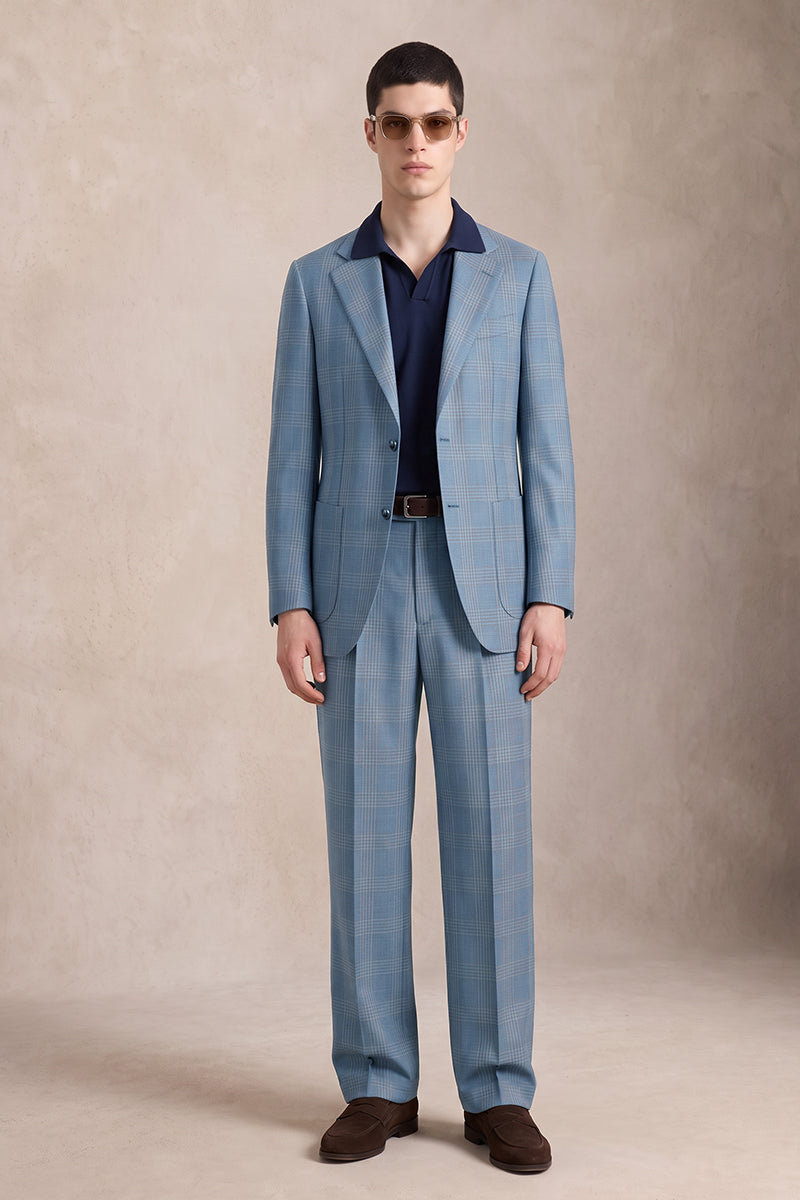 Blue 50% Merino Wool Suit