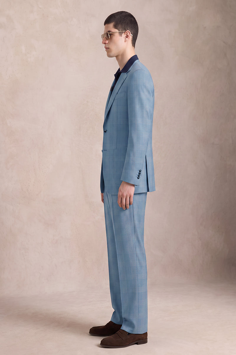 Blue 50% Merino Wool Suit