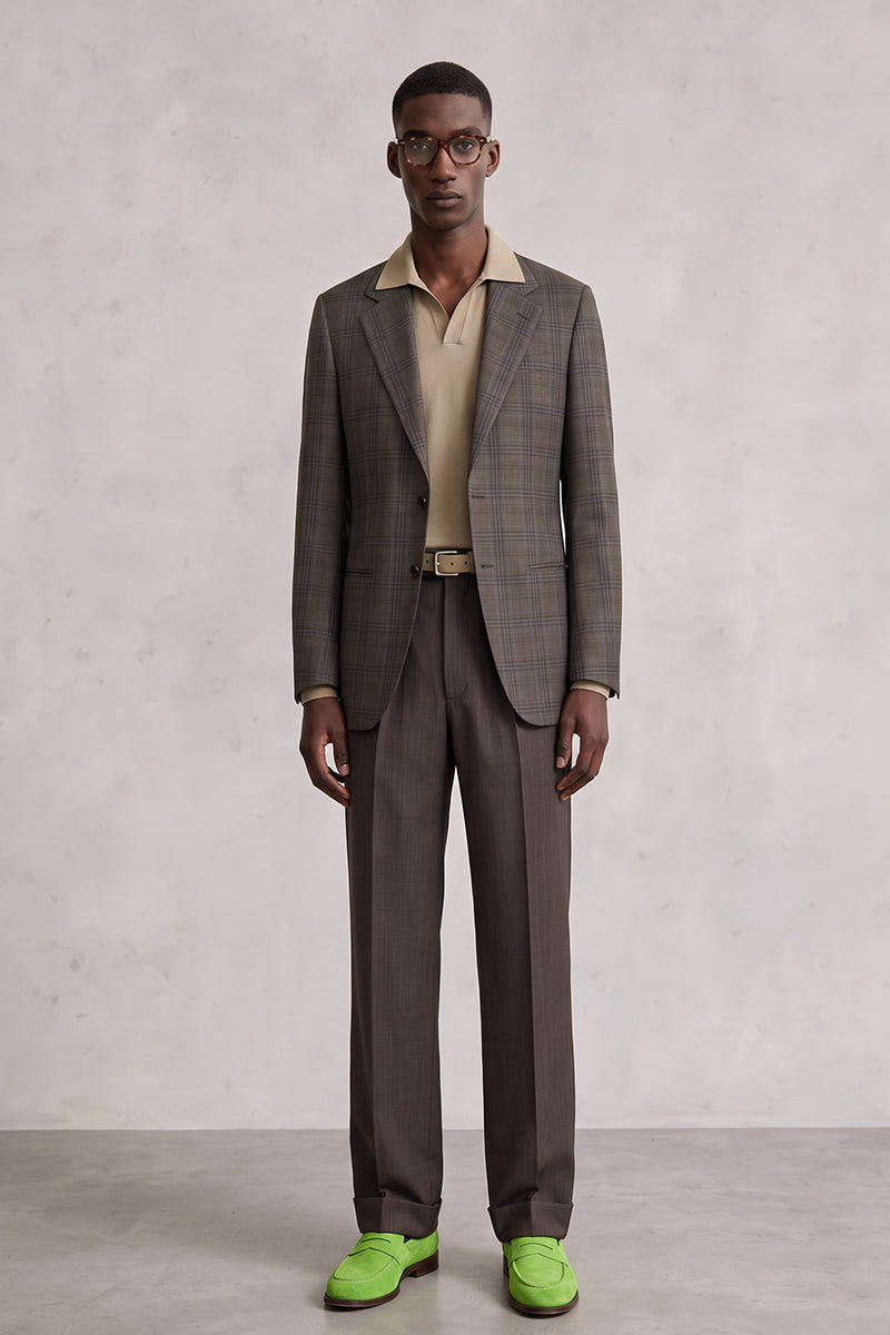Completo marrone in lana merino