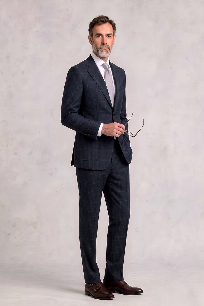 Blue 60% Merino Wool Suit