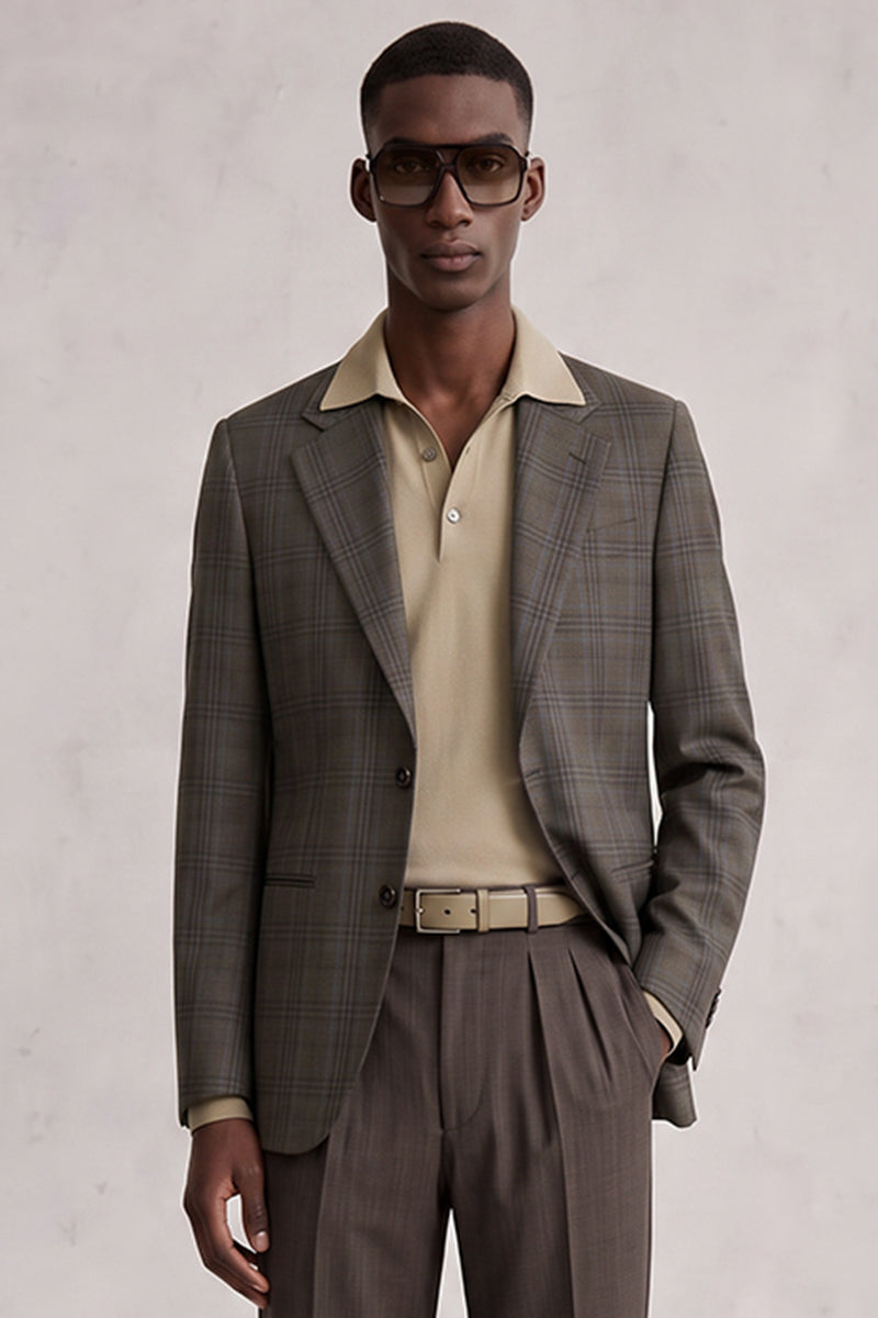 Brown 50% Merino Wool Blazers