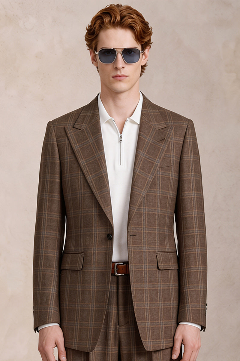 Brown 50% Merino Wool Blazers