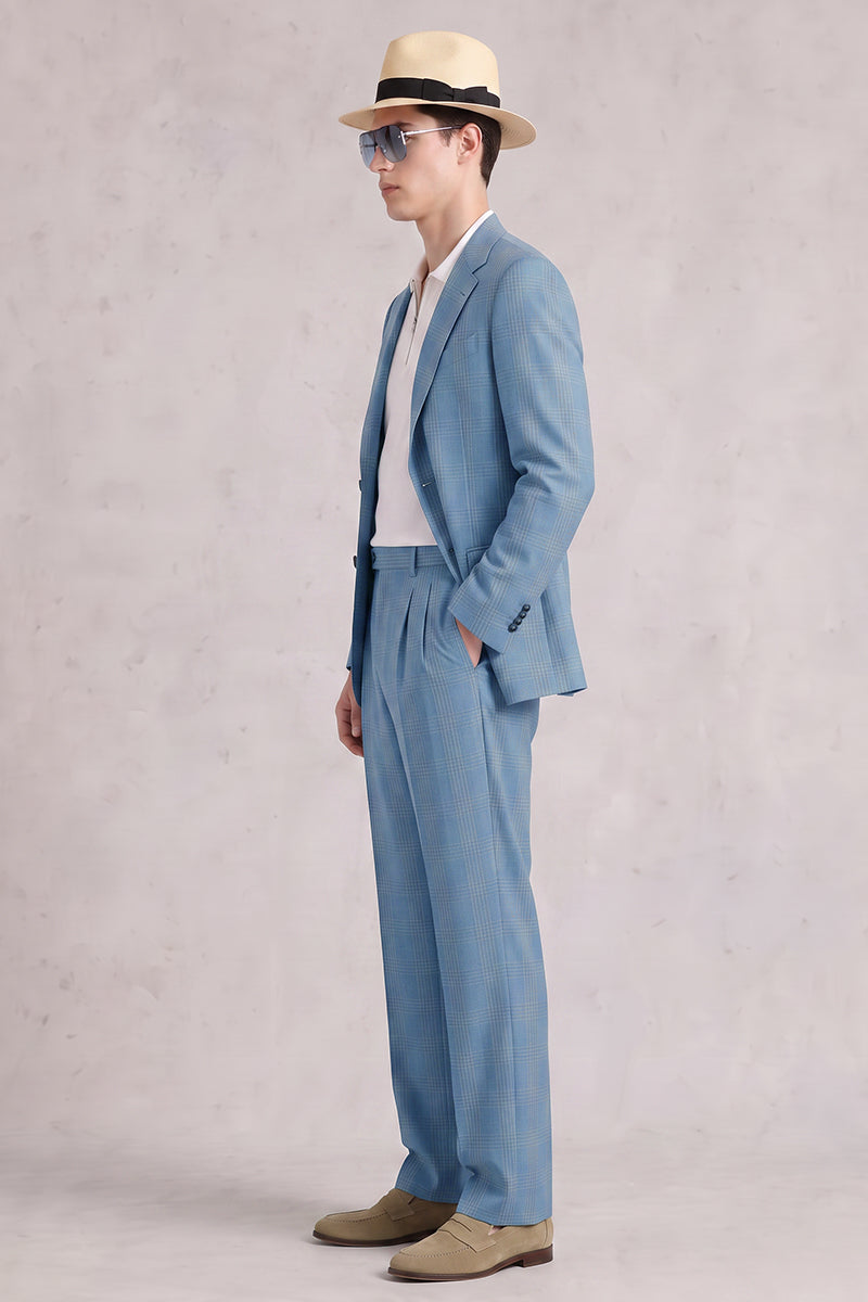Blue 50% Merino Wool Blazers