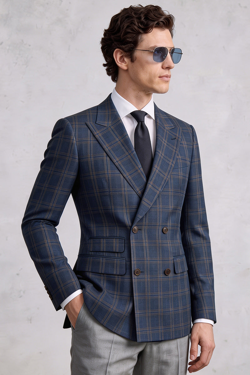Blue 50% Merino Wool Blazers