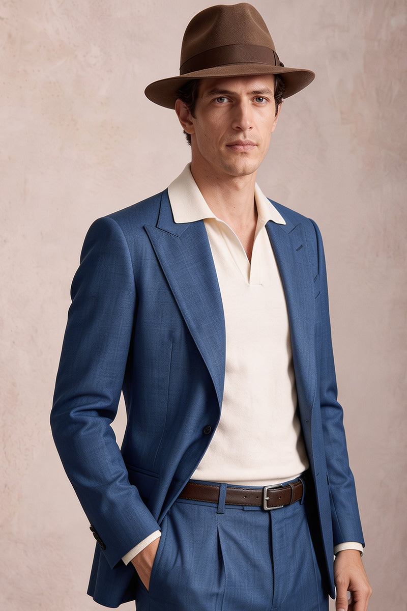 Blue 30% Merino Wool Blazers