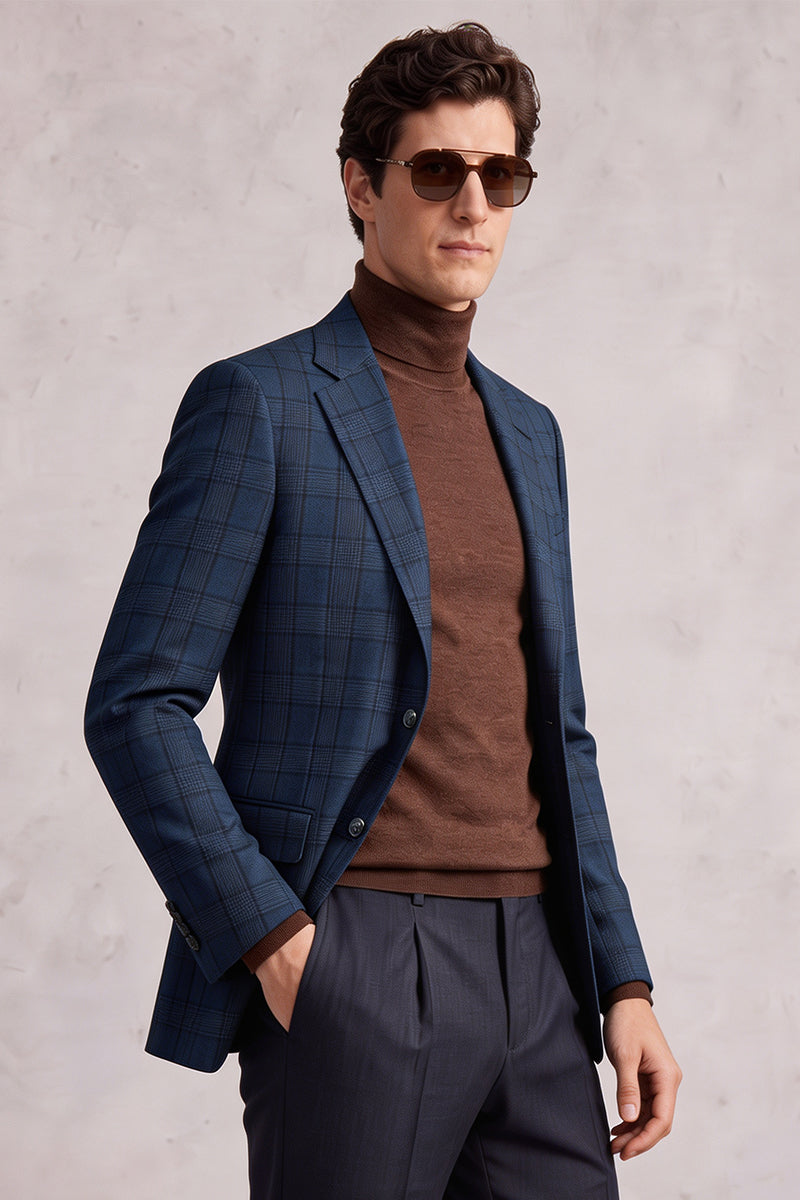 Blue 50% Merino Wool Blazers