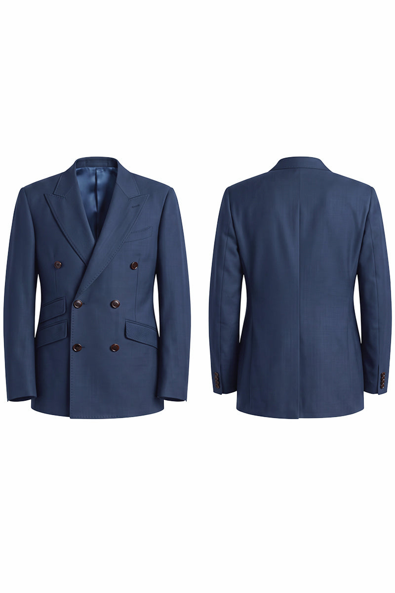 Blue 50% Merino Wool Blazers