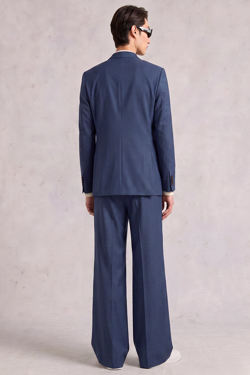 Blue 50% Merino Wool Blazers