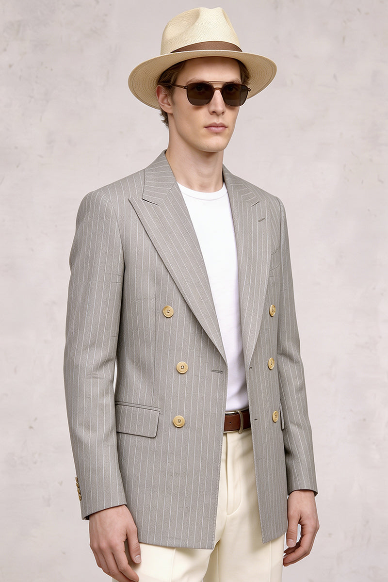 Gray 50% Merino Wool Blazers