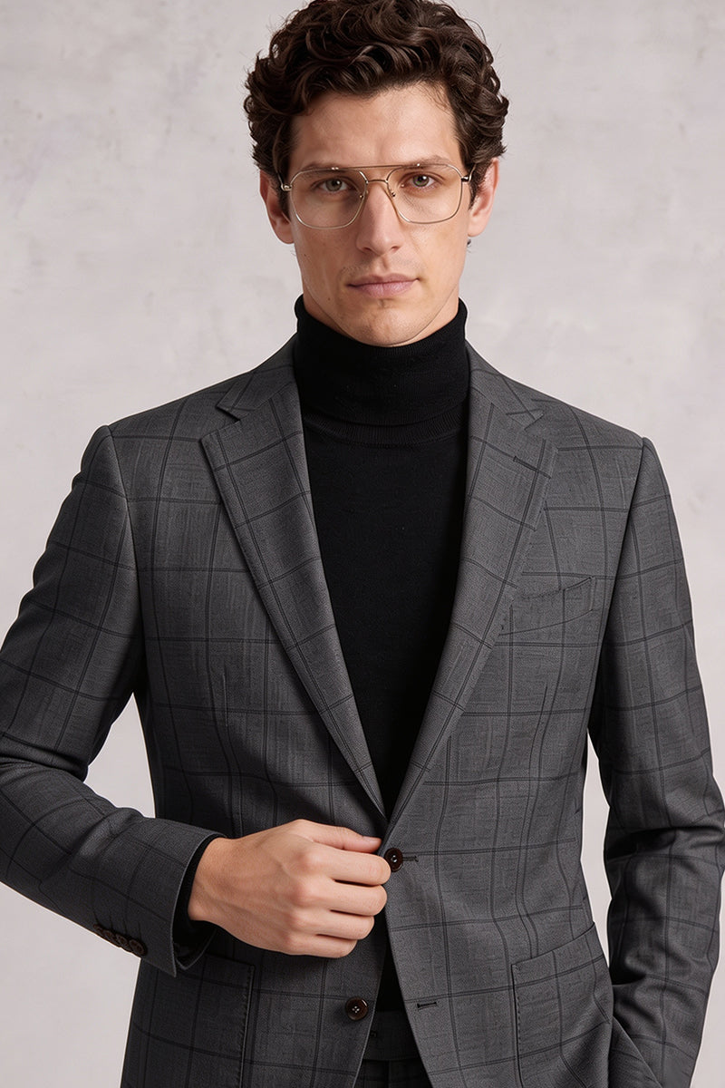 Black 50% Merino Wool Blazers