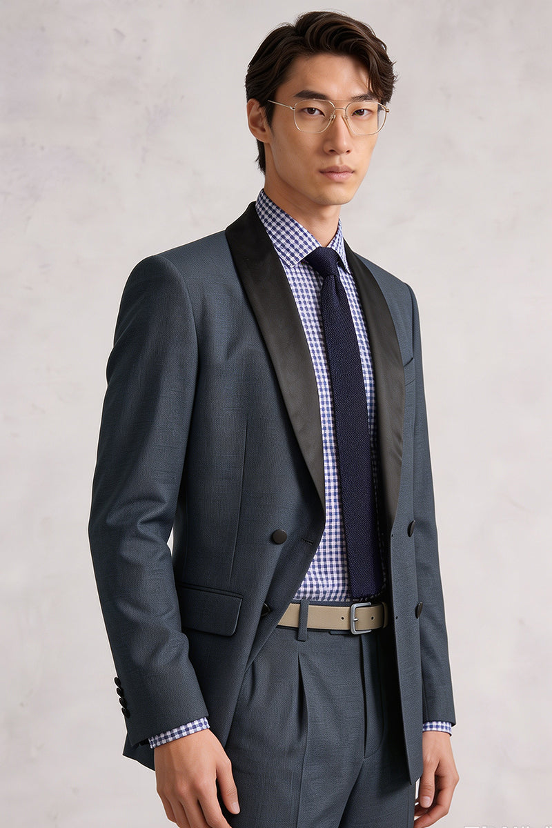 Blue 50% Merino Wool Blazers