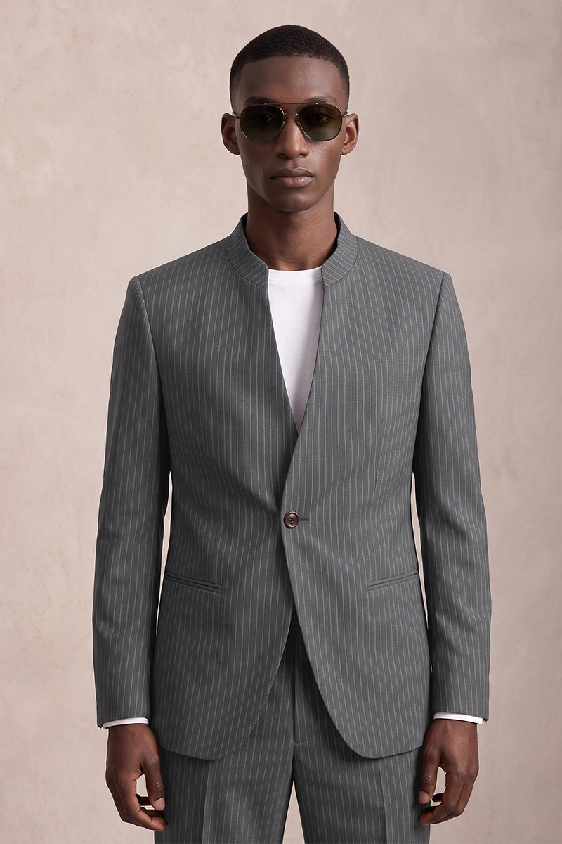 Gray 50% Merino Wool Blazers