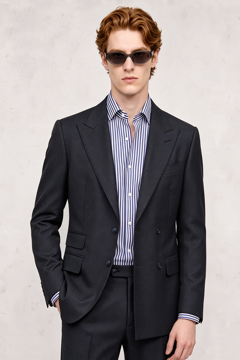 Black 50% Merino Wool Blazers
