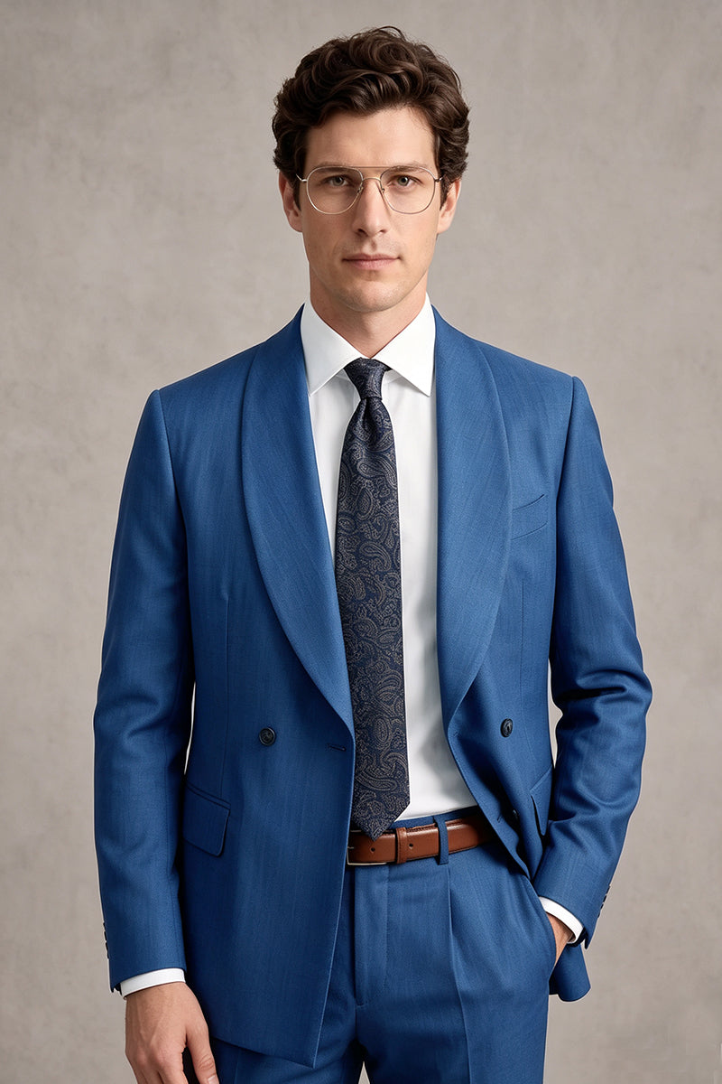 Blue 50% Merino Wool Blazers