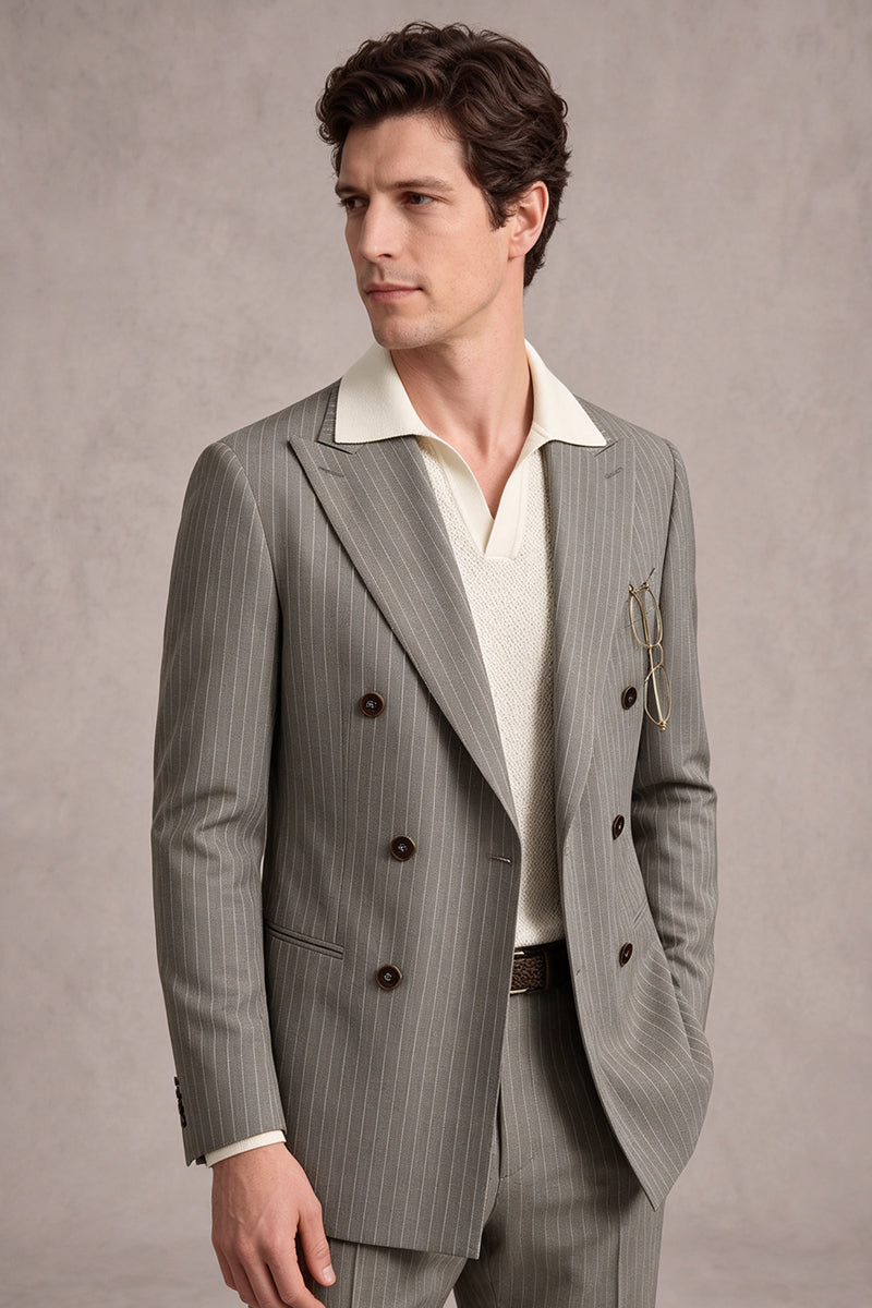Gray 100% Merino Wool Blazers